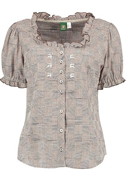 OS Trachten Trachtenbluse Yomira Tailliert, Rundhalsausschnitt, günstig online kaufen
