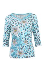 Passioni 3/4 Arm-Pullover Sommerpullover mit Leoprint günstig online kaufen