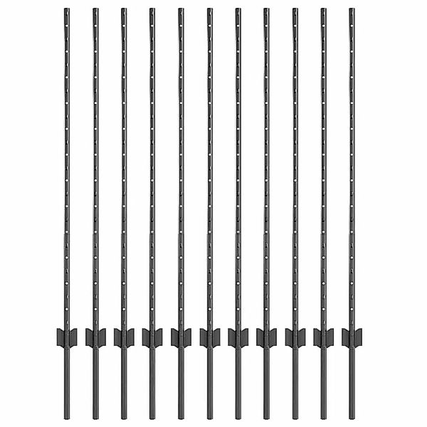 vidaXL Zaunpfosten 11 Stk Grau 120 cm Stahl 42006283 günstig online kaufen