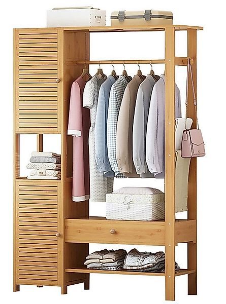 WAOHO Kleiderständer Kleiderständer Garderobenständer Bambus, mit Schrank u günstig online kaufen
