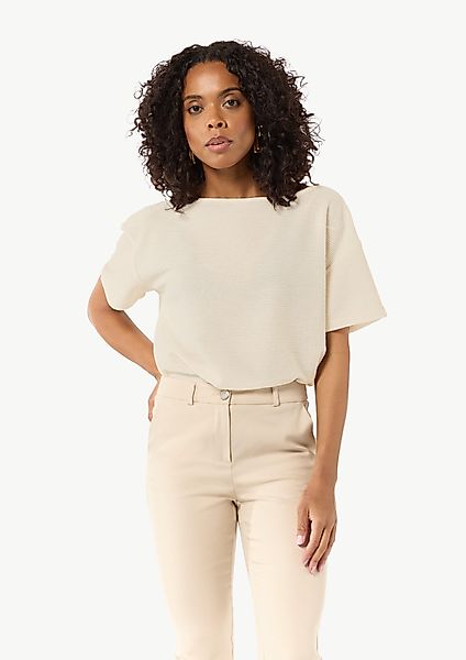 Comma Kurzarmshirt Boxy-Shirt aus Feinstrick mit günstig online kaufen