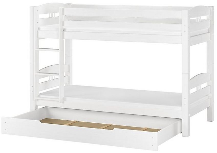 ERST-HOLZ Etagenbett Stockbett 90 x 200 Kiefer Weiß Rollroste Matratzen Bet günstig online kaufen