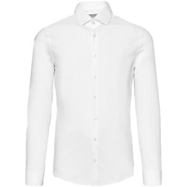 Calvin Klein "POPLIN STRETCH SLIM SHIRT" mit Kentkragen, Logoprint auf Brus günstig online kaufen