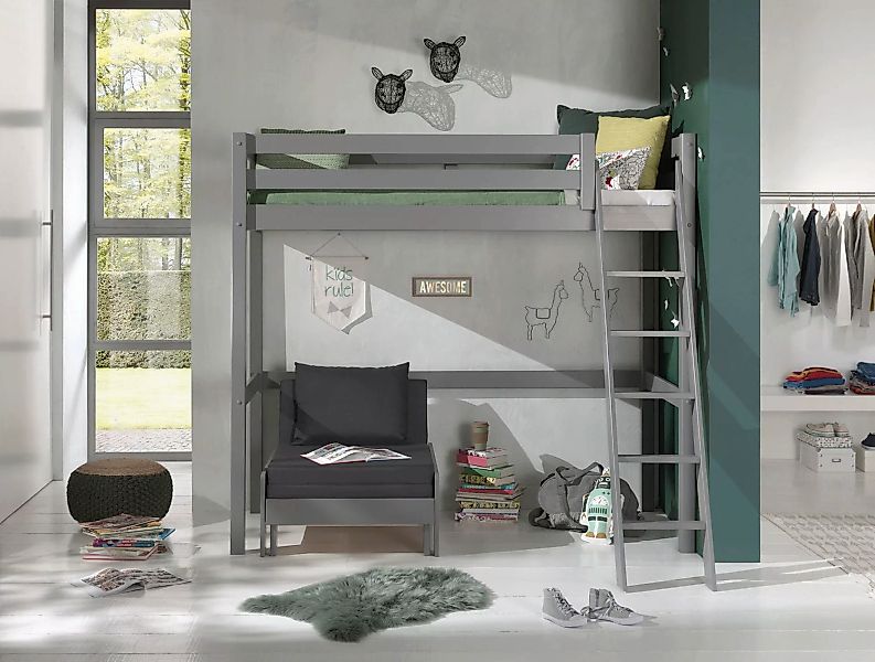 Vipack Hochbett, (Made in Europe), Hochbett mit 90 x 200 cm Liegefläche, gr günstig online kaufen