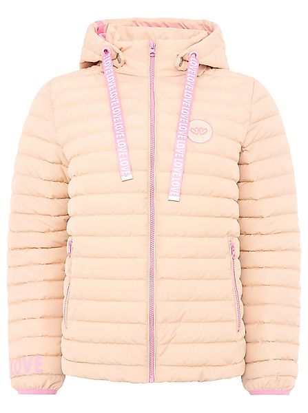 Zwillingsherz Steppjacke abnehmbarer Kapuze, Print hinten, wärmend, Reißver günstig online kaufen