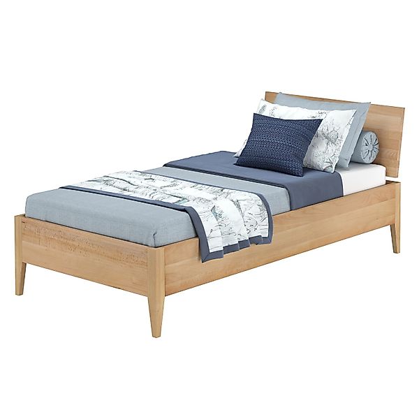 Erst-Holz Einzelbett Metallfrei 100 x 200 Massives Buchenholz Konische Füße günstig online kaufen