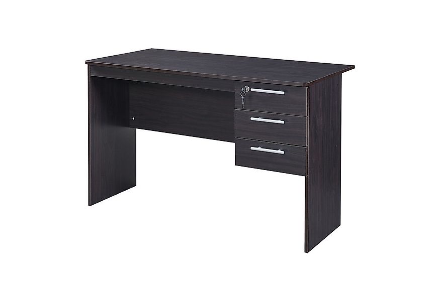 en.casa Schreibtisch, »Ragunda« mit 3 Schubladen 120x59x75 cm Dunkler Holzt günstig online kaufen