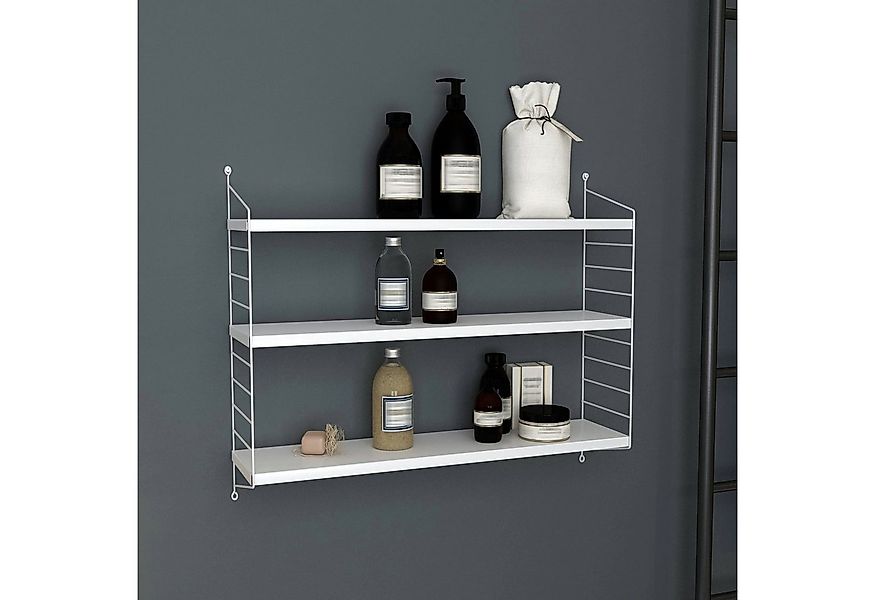 en.casa Wandregal, »Strängnäs« Hängeregal mit 3 Regalböden Metall Weiß matt günstig online kaufen