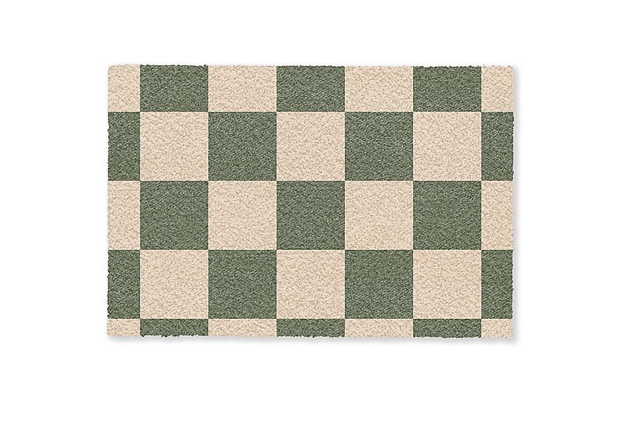 MuchoWow Fußmatte Schachbrettmuster - Grün - Beige - Blöcke, Rechteckig, in günstig online kaufen
