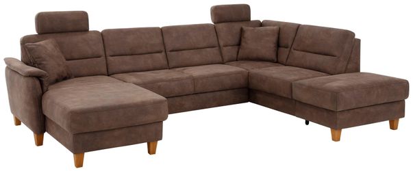 Home affaire Wohnlandschaft "Palmera U-Form, B: 308 cm" optional Bettfunkti günstig online kaufen