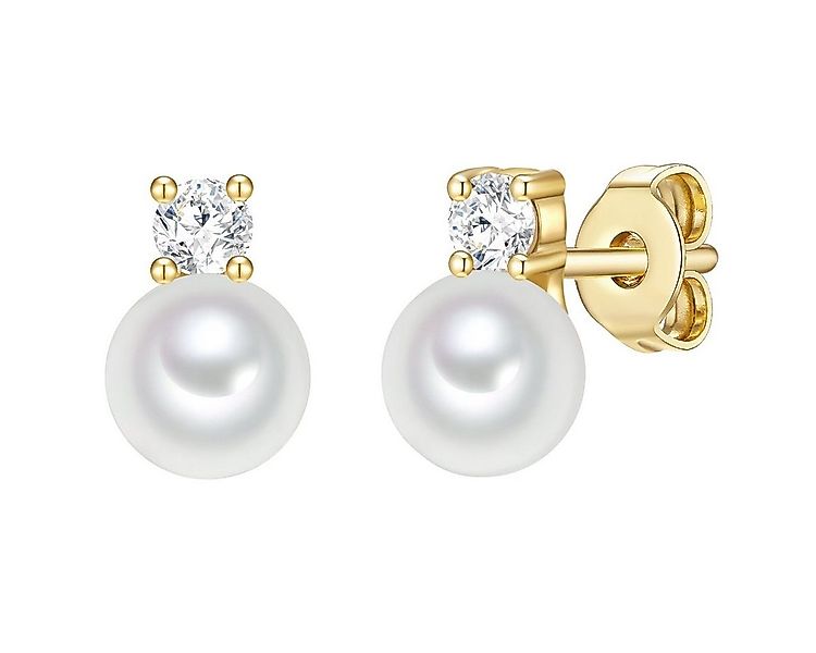 Trilani Paar Ohrstecker gelbgold, aus Sterling Silber günstig online kaufen