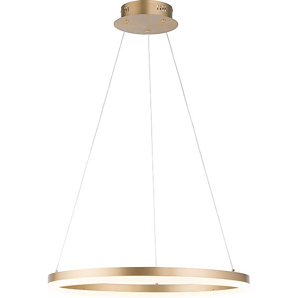 Paul Neuhaus Pendelleuchte Titus 1-flammig Messing matt Ø 60 cm günstig online kaufen
