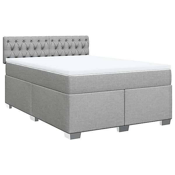 vidaXL Bett Boxspringbett mit Matratze Hellgrau günstig online kaufen