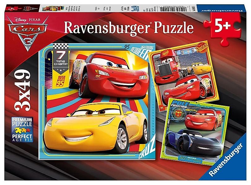 Ravensburger Puzzle Disney Cars: Bunte Flitzer. Puzzle 3 x 49 Teile, 49 Puz günstig online kaufen