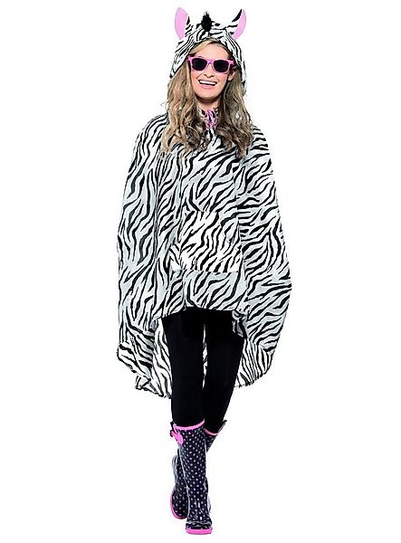Smiffys Kostüm Zebra Poncho - Karnevalskostüm Damen Fasching, Tierischer Re günstig online kaufen