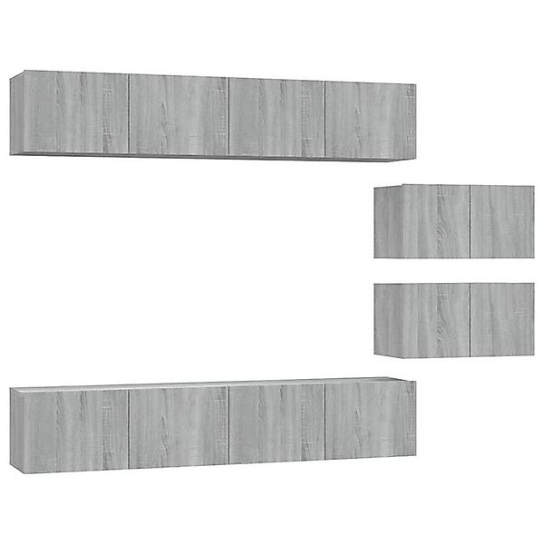 furnicato TV-Schrank 6-tlg. TV-Schrank-Set Grau Sonoma Holzwerkstoff (1-St) günstig online kaufen