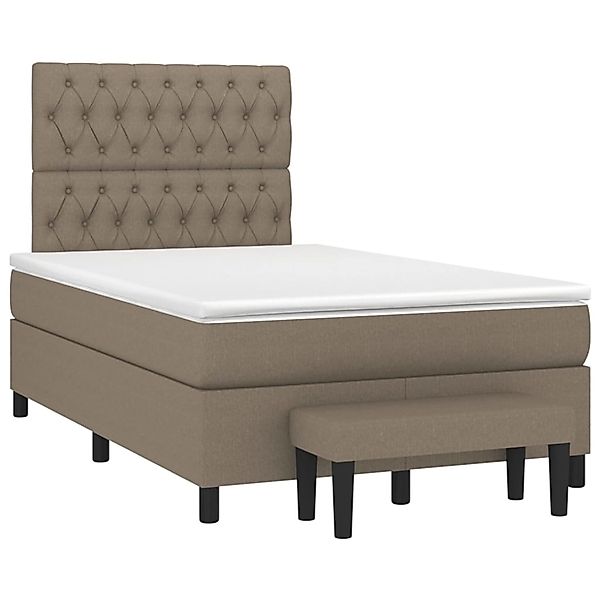 vidaXL Boxspringbett mit Matratze Taupe 120x190 cm Stoff2108495 günstig online kaufen