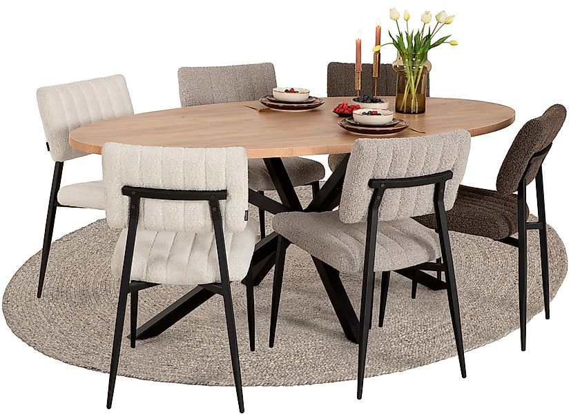 OMG Design Esszimmerstuhl "Dirk" (Set) 2 Stk.moderner Boucle Bezug, bequem günstig online kaufen