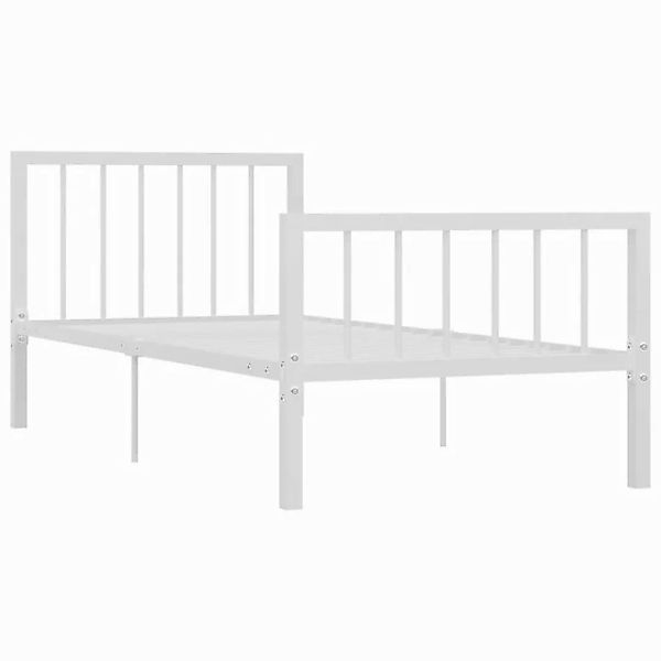 vidaXL Bettgestell, Bettrahmen Weiß Metall 90×200 cm günstig online kaufen