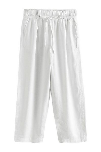 Next Leinenhose Hose mit Barrel-Bein und Bindegürtel aus Leinenmix (1-tlg) günstig online kaufen