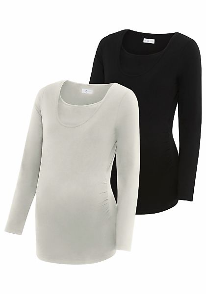 Neun Monate Umstandsshirt "2er Pack Stillshirts mit praktischem Ausschnitt" günstig online kaufen