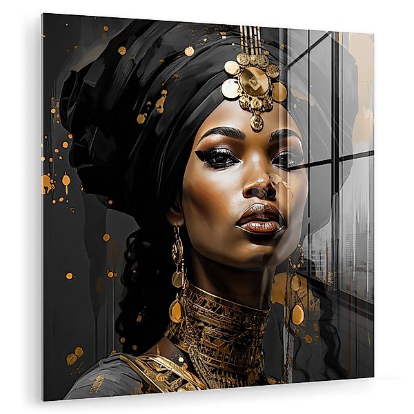 MuchoWow Acrylglasbild Frau - Gold - günstig online kaufen