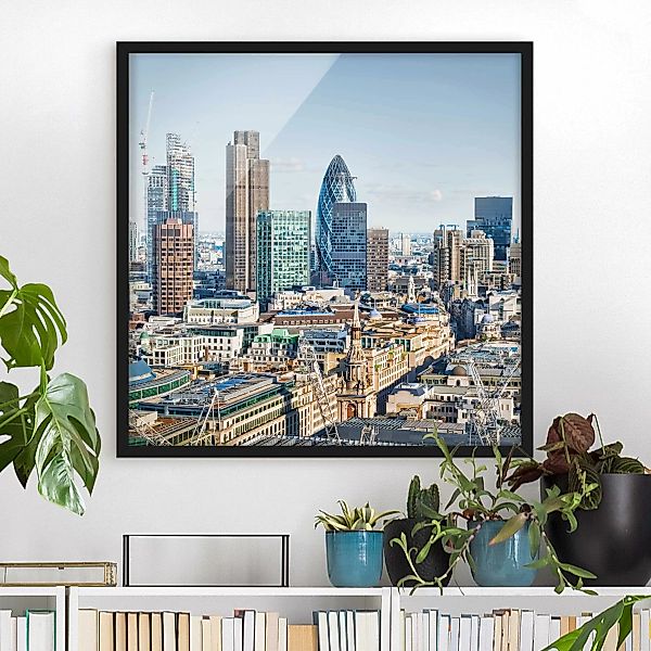 Bild mit Rahmen Architektur & Skyline - Quadrat City of London günstig online kaufen