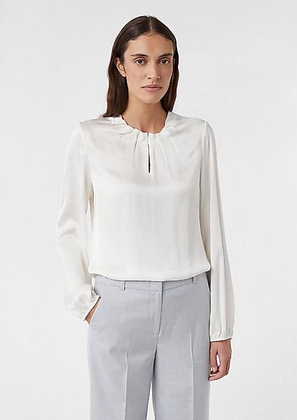 comma Langarmbluse Bluse Satinierte Bluse mit Raffung günstig online kaufen
