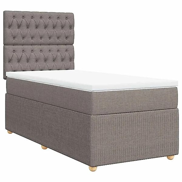 vidaXL Boxspringbett mit Matratze Taupe 80x200 cm Stoff 3291894 günstig online kaufen