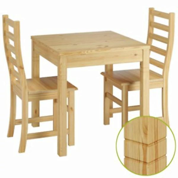 Erst-Holz® Essecke mit Tisch und 2 Stühle Kiefer natur Massivholz günstig online kaufen