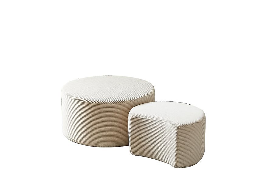 OKWISH Couchtisch Moderner runder Kaffeetisch aus Schaumstoff (2-teiliges g günstig online kaufen