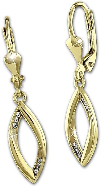 GoldDream Paar Ohrhänger GoldDream weiß Blatt günstig online kaufen