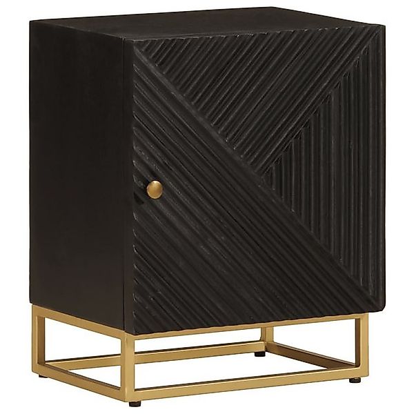 vidaXL Fächerschrank Nachttisch Schwarz 40x30x50 cm Massivholz und Eisen (1 günstig online kaufen