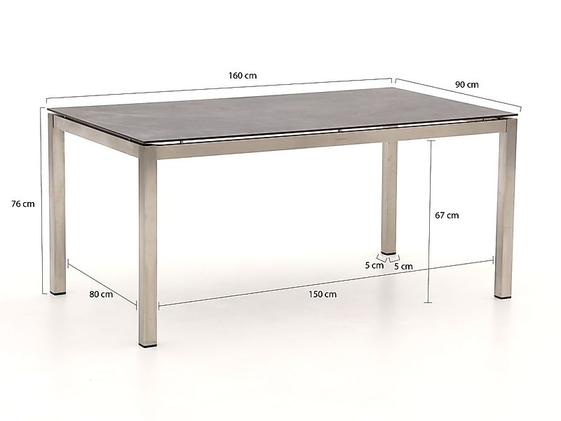 Bernstein Freiburg Gartentisch 160x90x76 cm günstig online kaufen