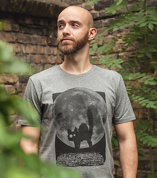 T-shirt "Katze" Minka Fauch - Fair Wear Männer T-shirt - Mid Heather Grey günstig online kaufen