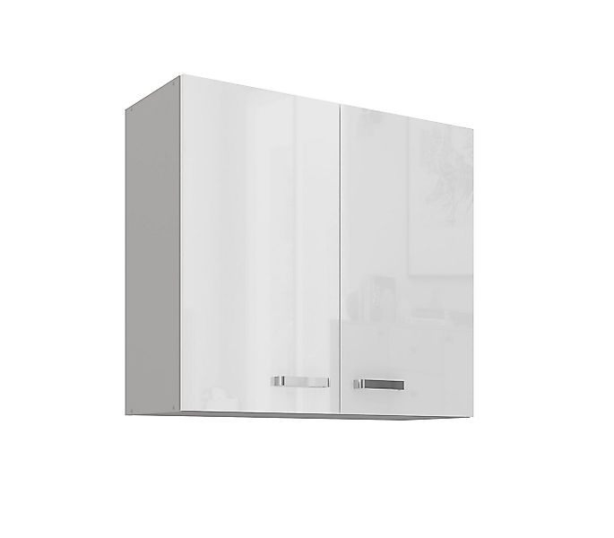 Küchen-Preisbombe Hängeschrank 80 cm Küche Bianca Weiß Hochglanz + Grau Küc günstig online kaufen