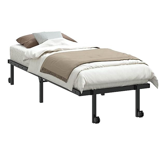 vidaXL Bett Bettgestell ohne Matratze Klappbar Schwarz 75x190 cm Stahl günstig online kaufen