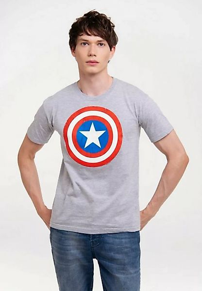 LOGOSHIRT T-Shirt Marvel Comics - Captain America Logo mit lizenziertem Pri günstig online kaufen