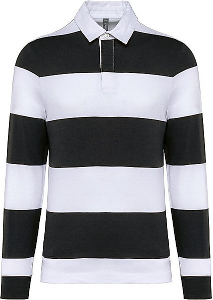 Kariban Langarm-Poloshirt Gestreiftes Polohemd mit langen Ärmeln, Unisex günstig online kaufen