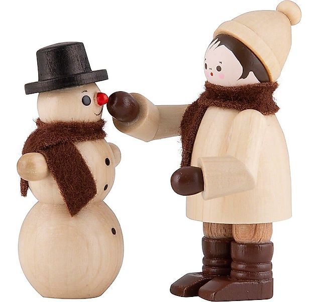 Volkskunstwerkstatt Romy Thiel Dekofigur Thiel-Figur Schneemannbauer mit Sc günstig online kaufen