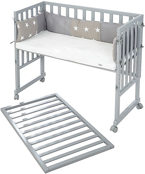 roba® Stubenbett »Safe Asleep® 2in1, taupe, Little Stars«, mit 4 Rollen, Ma günstig online kaufen