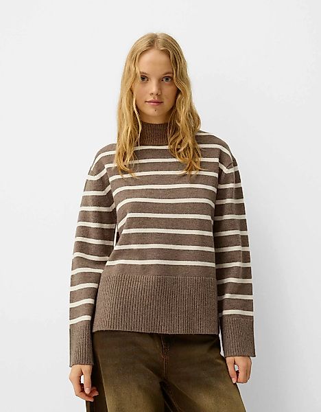 Bershka Rollkragenpullover Damen L Braun günstig online kaufen