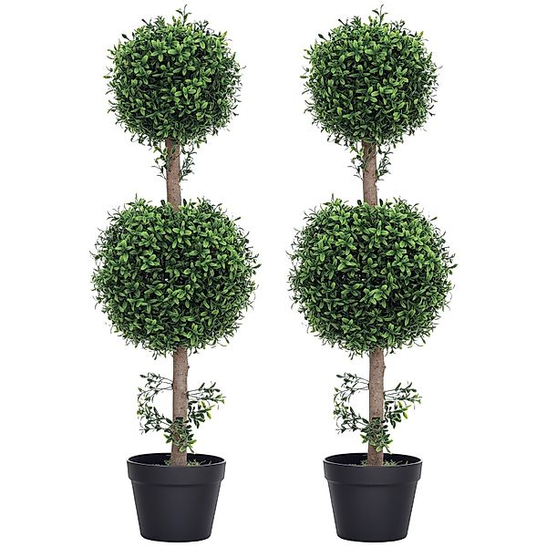 HOMCOM Künstlicher Buchsbaum 2er-Set Groß 91,6 cm günstig online kaufen
