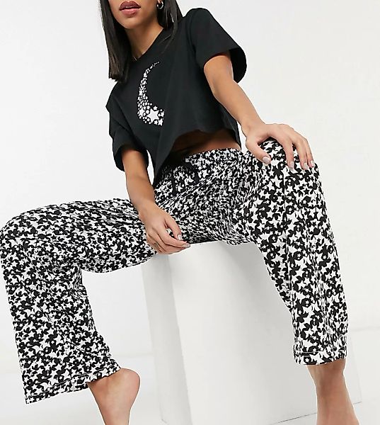 Wednesday's Girl – Pyjamaset mit Oberteil und Hose mit Mond- und Sterneprin günstig online kaufen