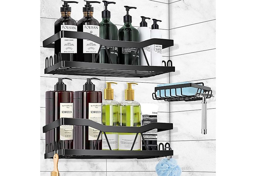 COZII Duschablage Duschkorb Badregal Duschregal ohne Bohren mit Haken Rasie günstig online kaufen