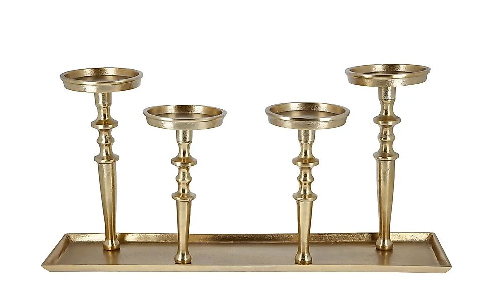 HOME STORY 4er Kerzenhalter   ¦ gold ¦ Maße (cm): B: 57,5 H: 27,5 T: 16.5 A günstig online kaufen