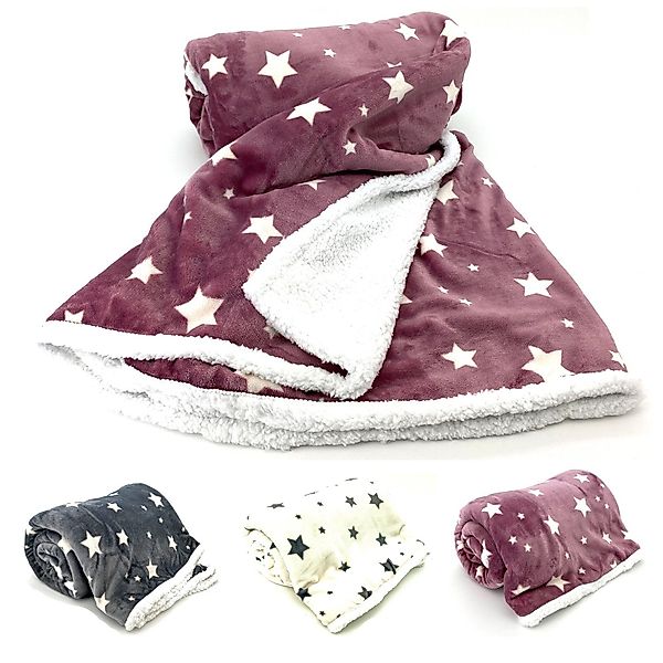 Wohndecke Soft Flanell Sterne Kuscheldecke mit günstig online kaufen