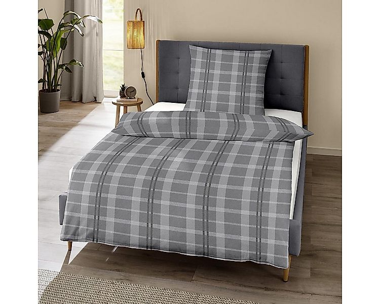 TRAUMSCHLAF Bettwäsche Glasgow, Flanell, 3 teilig, zeitlose Karo Bettwäsche günstig online kaufen