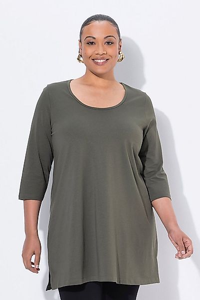 Ulla Popken Longshirt Longshirt A-Linie Rundhalsausschnitt 3/4-Arm günstig online kaufen