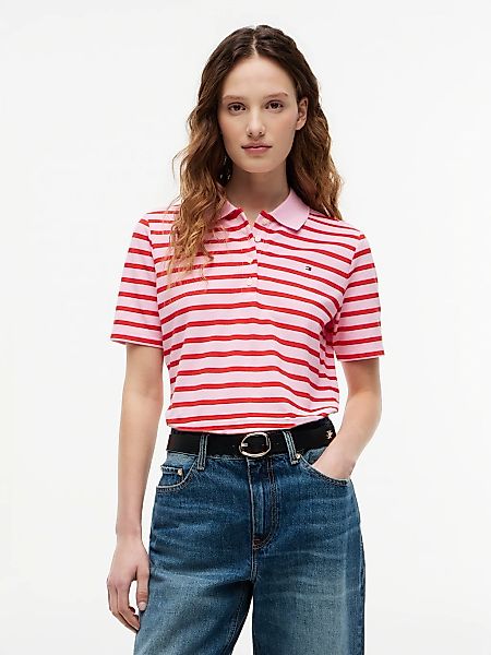 Tommy Hilfiger Poloshirt "1985 REG PIQUE POLO" mit Logo-Stickerei, Seitensc günstig online kaufen